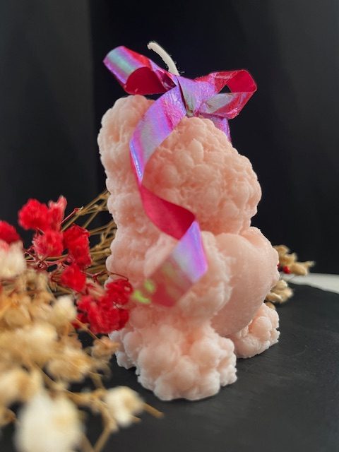 Bougie artisanale ours avec cœur – Image 2